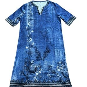 Blue Floral Midi Dress